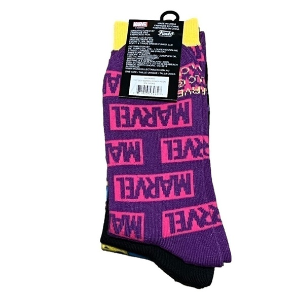 Marvel Studios The Infinity Saga Funko Pop Neon Women’s Socks 3 Pairs (One Size) - Picture 4 of 6
